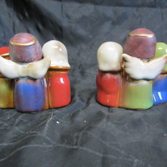 VINTAGE 90'S ALL IN ONE CERAMIC NATIVITY W/4 FIGURES, SET OF 2 - Picture 3 of 6